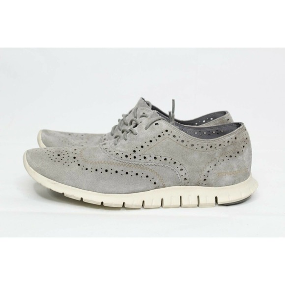 Cole Haan ZeroGrand Shoes Gray Suede Wingtip Oxford Sneakers Woman's Size 9 - Picture 3 of 8